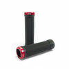 SD BMX/MTB Lock On Grip V2 Black/Red Clamps 115mm
