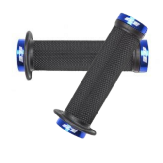 ICE Fury Lock-on Grips with Flange Black/Blue