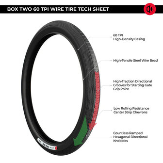 Box Two 60 Tpi Wire Tire Black 