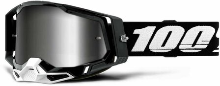 100% Racecraft 2 Crossbril Black - Mirror Silver Lens 