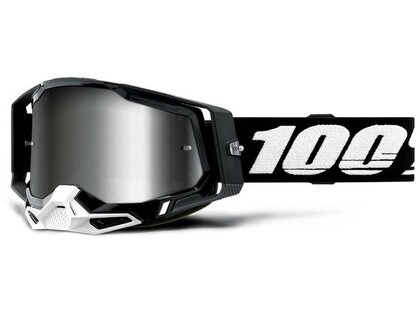 100% Racecraft 2 Black Goggle - Mirror Silver Lens 