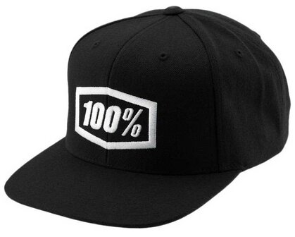 100% Essential Snapback Cap Black/White