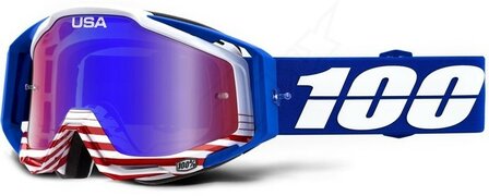 100% Racecraft Anthem Crossbril - Mirror Blue/Red lens