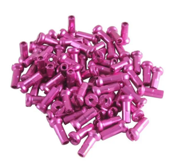 Universal brass spoke nipple 14g 14mm Pink