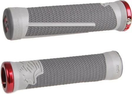 Odi AG-2 Lock-On Grips Grey/graphite/Red Clamps