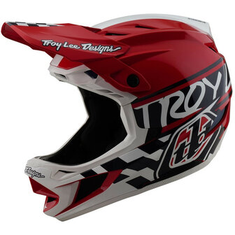 TLD D4 Polyacrylite Helm Fifty-50 White Red 2025