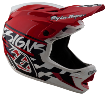 TLD D4 Polyacrylite Helm Fifty-50 White Red 2025