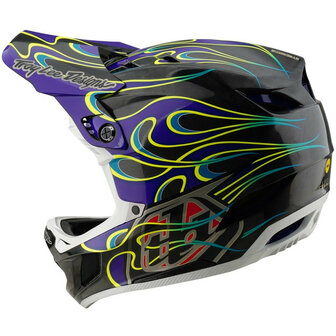 TLD D4 Carbon Helm Torched Black/Purple 2025