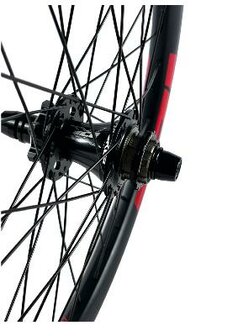 ICE Raptor Achterwiel 20&quot; Carbon Zwart/Rood - Naaf ICE Hacker X &Oslash;10-15 mm - Disc Brake Only