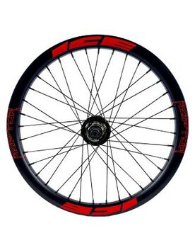 ICE Raptor Achterwiel 20&quot; Carbon Zwart/Rood - Naaf ICE Hacker X &Oslash;10-15 mm - Disc Brake Only