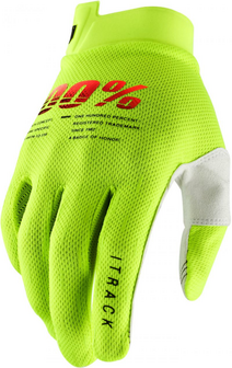 100% iTrack Youth Gloves Fluo Yellow/White