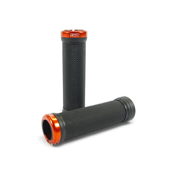 SD BMX/MTB Lock On Grip V2 Black/Orange Clamps 115mm