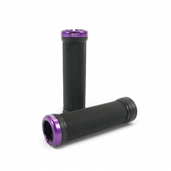 SD BMX/MTB Lock On Grip V2 Black/Purple Clamps 115mm
