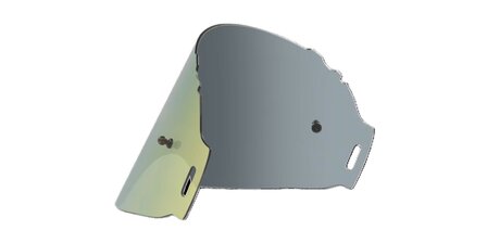 Oakley Airbrake MX 24K Iridium lens &ndash; zijaanzicht met gouden reflectie
