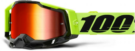 100% Racecraft 2 Neon Yellow Goggle &ndash; Mirror Red Lens