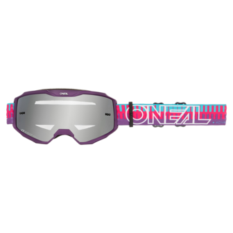 O&#039;Neal B-10 Goggle STRIPED Pink/Purple - Lens Silver Mirror
