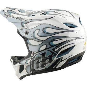 TLD D4 Composite MIPS Helmet Torched - White/Silver 2026 Side Left