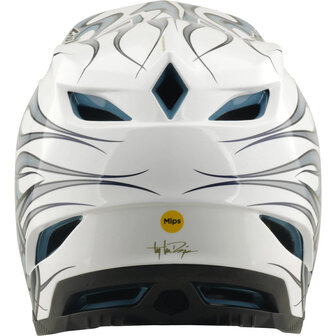 TLD D4 Composite MIPS Helmet Torched - White/Silver 2026 Back