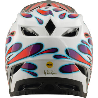 TLD D4 Composite MIPS Helmet Overspray - White/Red 2026 Back