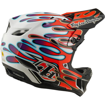 TLD D4 Composite MIPS Helmet Overspray - White/Red 2026Side Right