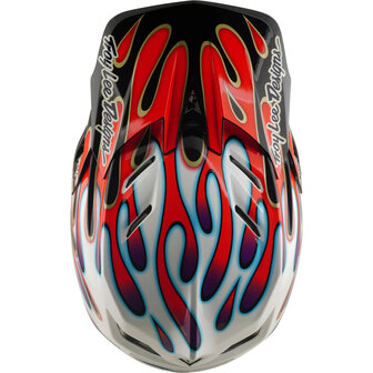 TLD D4 Composite MIPS Helmet Overspray - White/Red 2026 Above