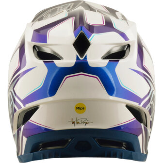 TLD D4 Composite MIPS Helmet Flared - White/Indigo 2026 Back