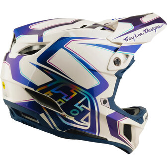 TLD D4 Composite MIPS Helmet Flared - White/Indigo 2026 Side Right