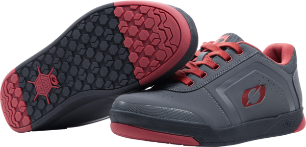 O'Neal Pinned Pro Flat Shoes Gray/Red - - De BMX Specialist