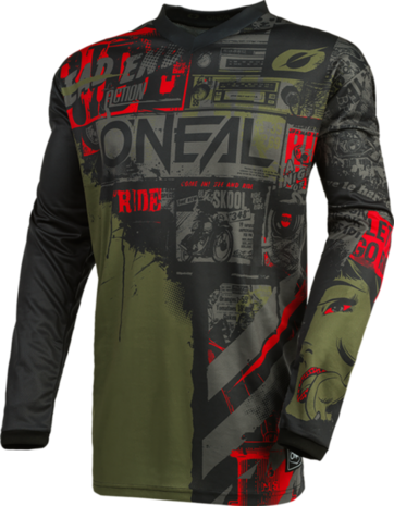 O'Neal Element Ride Cross Shirt Groen/Rood BMX World