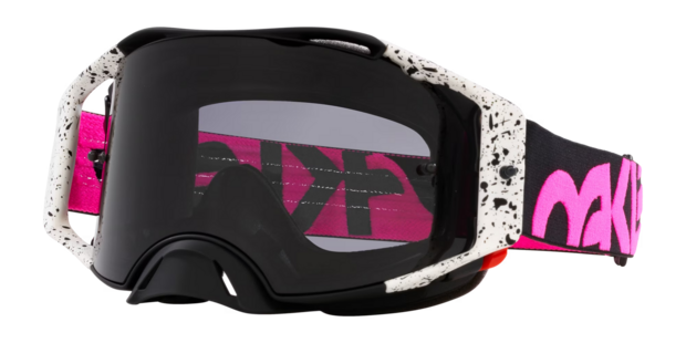 Oakley Airbrake MX  Black Splatter - Dark Grey lens