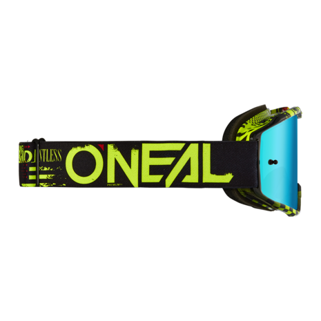 O'Neal B-10 Goggle Attack Black/ Neon Yellow - Radium Blue Lens