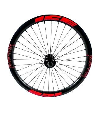 ICE Raptor Voorwiel 20" Carbon Zwart / Rood - Naaf ICE TANK Ø20 mm