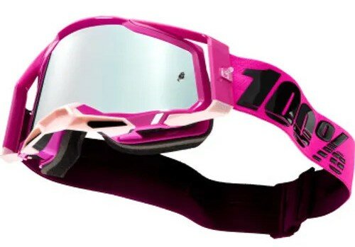 100% Racecraft 2 Maho Goggle – Mirror Silver Lens Detail