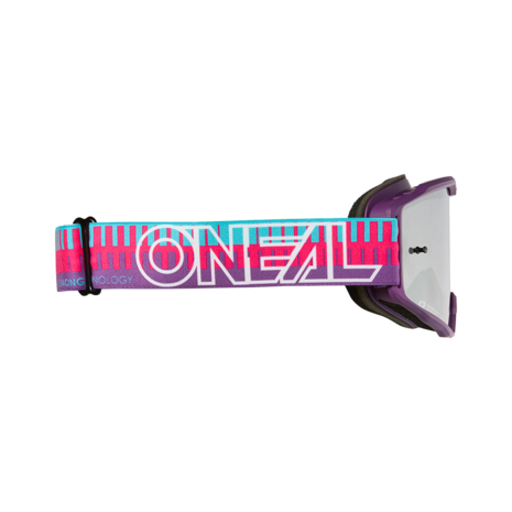 O'Neal B-10 Goggle STRIPED Pink/Purple - Lens Silver Mirror