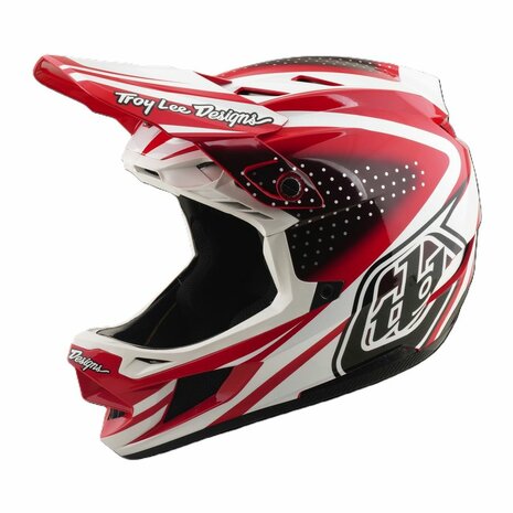 TLD D4 Polyacrylite MIPS Helmet The Line - Fire/White 2026 Front