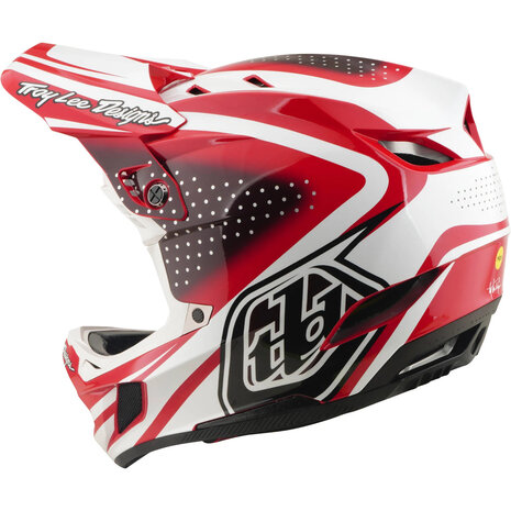 TLD D4 Polyacrylite MIPS Helmet The Line - Fire/White 2026  Side Left