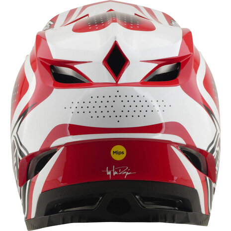 TLD D4 Polyacrylite MIPS Helmet The Line - Fire/White 2026 Back