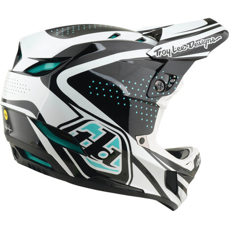 TLD D4 Polyacrylite MIPS Helmet The Line - Charcoal/White 2026 Side Right