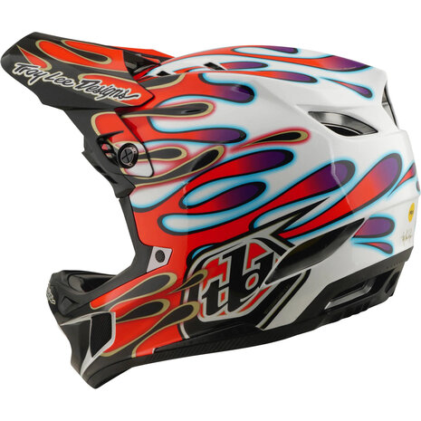 TLD D4 Composite MIPS Helmet Overspray - White/Red 2026 Side left