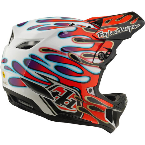 TLD D4 Composite MIPS Helmet Overspray - White/Red 2026Side Right