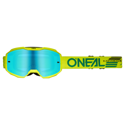 O'Neal B-10 Goggle Solid Neon Yellow - Radium Blue Lens