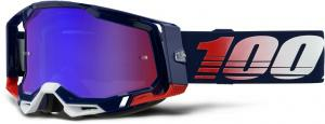 100% Racecraft 2 Republic Goggle – Mirror Red / Blue Lens