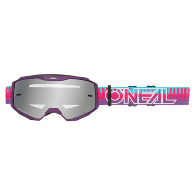 O'Neal B-10 Goggle STRIPED Pink/Purple - Lens Silver Mirror