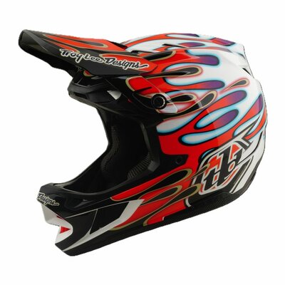 TLD D4 Composite MIPS Helm Overspray - White/Red 2026