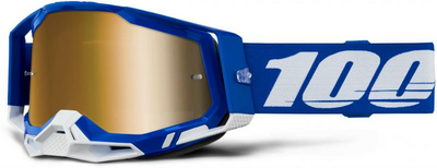 100% Racecraft 2 Blue Goggle – Mirror Gold Lens